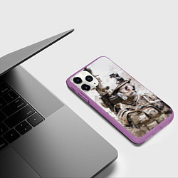 Чехол iPhone 11 Pro матовый ФСБ Альфа, цвет: 3D-фиолетовый — фото 2