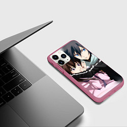 Чехол iPhone 11 Pro матовый Бездомный бог, цвет: 3D-малиновый — фото 2