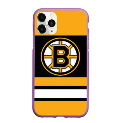 Чехол iPhone 11 Pro матовый Boston Bruins, цвет: 3D-фиолетовый