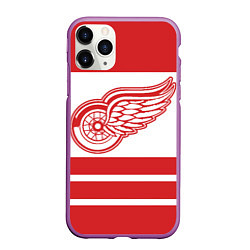 Чехол iPhone 11 Pro матовый Detroit Red Wings, цвет: 3D-фиолетовый