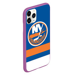 Чехол iPhone 11 Pro матовый New York Islanders, цвет: 3D-фиолетовый — фото 2