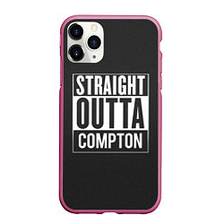 Чехол iPhone 11 Pro матовый Straight Outta Compton, цвет: 3D-малиновый