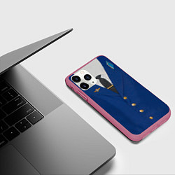 Чехол iPhone 11 Pro матовый Китель, цвет: 3D-малиновый — фото 2
