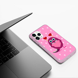 Чехол iPhone 11 Pro матовый Чудик с сердцем, цвет: 3D-розовый — фото 2
