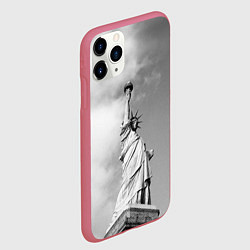 Чехол iPhone 11 Pro матовый Статуя Свободы, цвет: 3D-малиновый — фото 2
