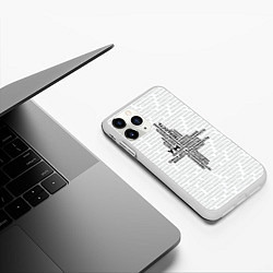 Чехол iPhone 11 Pro матовый Облако тегов: белый, цвет: 3D-белый — фото 2