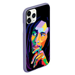 Чехол iPhone 11 Pro матовый Bob Marley: Art, цвет: 3D-серый — фото 2