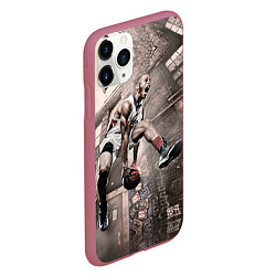 Чехол iPhone 11 Pro матовый Баскетбол город, цвет: 3D-малиновый — фото 2