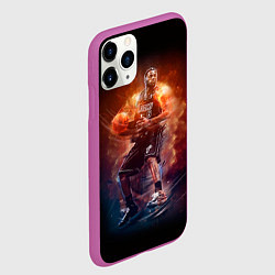 Чехол iPhone 11 Pro матовый Баскетболист, цвет: 3D-фиолетовый — фото 2