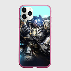 Чехол iPhone 11 Pro матовый Серый рыцарь, цвет: 3D-малиновый