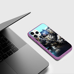 Чехол iPhone 11 Pro матовый Серый рыцарь, цвет: 3D-фиолетовый — фото 2