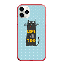 Чехол iPhone 11 Pro матовый Kitty: Love you too, цвет: 3D-красный
