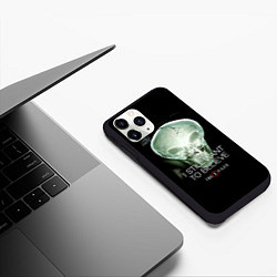 Чехол iPhone 11 Pro матовый X-files: Alien skull, цвет: 3D-черный — фото 2