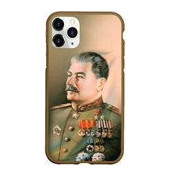 Чехол iPhone 11 Pro матовый Иосиф Сталин, цвет: 3D-коричневый