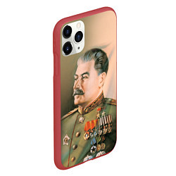 Чехол iPhone 11 Pro матовый Иосиф Сталин цвета 3D-красный — фото 2