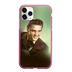 Чехол iPhone 11 Pro матовый Elvis Young, цвет: 3D-малиновый