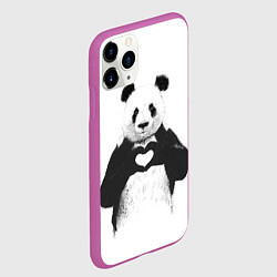 Чехол iPhone 11 Pro матовый Panda Love, цвет: 3D-фиолетовый — фото 2