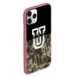 Чехол iPhone 11 Pro матовый FCK U: Camo, цвет: 3D-малиновый — фото 2