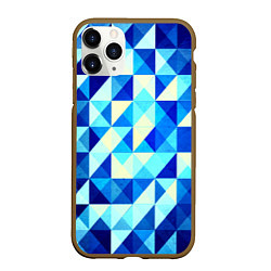 Чехол iPhone 11 Pro матовый Синяя геометрия, цвет: 3D-коричневый