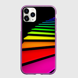 Чехол iPhone 11 Pro матовый Радужная лестница, цвет: 3D-фиолетовый