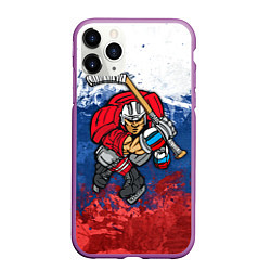 Чехол iPhone 11 Pro матовый Русский хоккеист