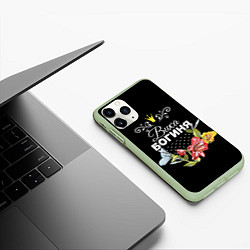 Чехол iPhone 11 Pro матовый Богиня Вика, цвет: 3D-салатовый — фото 2