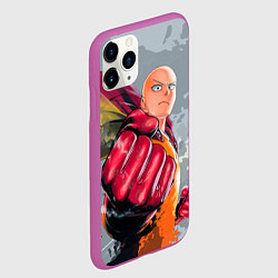 Чехол iPhone 11 Pro матовый One Punch Man Fist, цвет: 3D-фиолетовый — фото 2