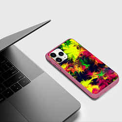 Чехол iPhone 11 Pro матовый Кислотный взрыв, цвет: 3D-малиновый — фото 2