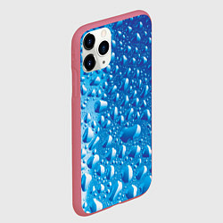 Чехол iPhone 11 Pro матовый Капли воды, цвет: 3D-малиновый — фото 2