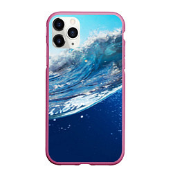 Чехол iPhone 11 Pro матовый Стихия воды, цвет: 3D-малиновый