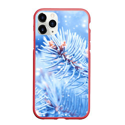 Чехол iPhone 11 Pro матовый Снежные иголки, цвет: 3D-красный