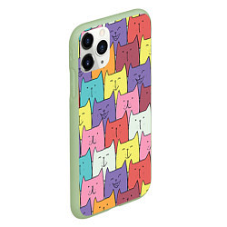 Чехол iPhone 11 Pro матовый Котики, цвет: 3D-салатовый — фото 2