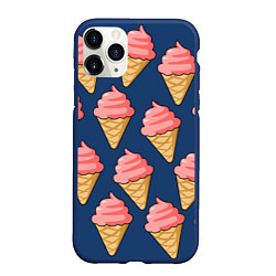 Чехол iPhone 11 Pro матовый Мороженки, цвет: 3D-тёмно-синий