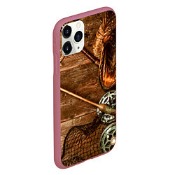 Чехол iPhone 11 Pro матовый Рыбацкий стол, цвет: 3D-малиновый — фото 2