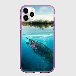 Чехол iPhone 11 Pro матовый Рыбалка на спиннинг