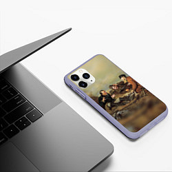 Чехол iPhone 11 Pro матовый Русские охотники, цвет: 3D-светло-сиреневый — фото 2