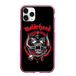 Чехол iPhone 11 Pro матовый Motorhead, цвет: 3D-малиновый