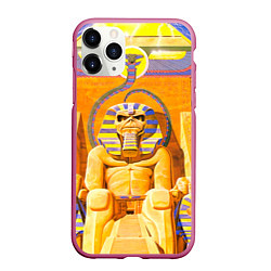 Чехол iPhone 11 Pro матовый Iron Maiden: Pharaon, цвет: 3D-малиновый