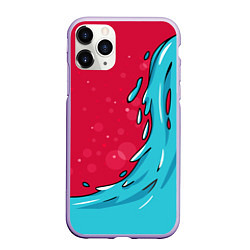 Чехол iPhone 11 Pro матовый Water Elemental, цвет: 3D-светло-сиреневый