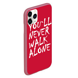 Чехол iPhone 11 Pro матовый You'll never walk alone, цвет: 3D-малиновый — фото 2