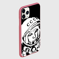 Чехол iPhone 11 Pro матовый Гагарин, цвет: 3D-малиновый — фото 2