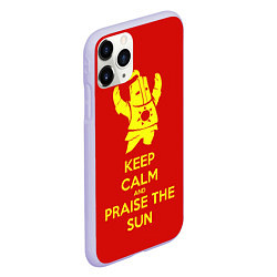 Чехол iPhone 11 Pro матовый Keep Calm & Praise The Sun, цвет: 3D-светло-сиреневый — фото 2