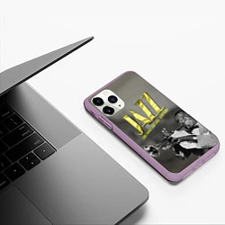 Чехол iPhone 11 Pro матовый Луи Армстронг, цвет: 3D-сиреневый — фото 2