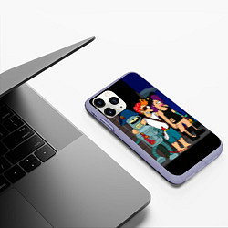 Чехол iPhone 11 Pro матовый Футурама пати, цвет: 3D-светло-сиреневый — фото 2