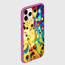 Чехол iPhone 11 Pro матовый Абстракция кислотные метаморфозы, цвет: 3D-фиолетовый — фото 2