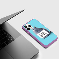 Чехол iPhone 11 Pro матовый I have resing cat face, цвет: 3D-фиолетовый — фото 2