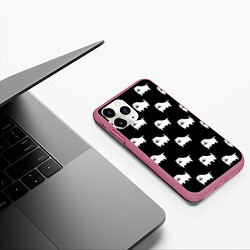 Чехол iPhone 11 Pro матовый Undertale Annoying dog, цвет: 3D-малиновый — фото 2