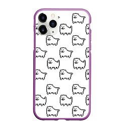 Чехол iPhone 11 Pro матовый Undertale Annoying dog white