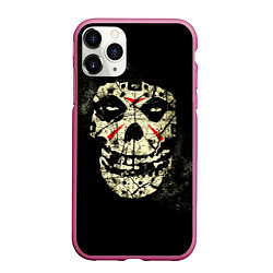 Чехол iPhone 11 Pro матовый Misfits: Death Face, цвет: 3D-малиновый