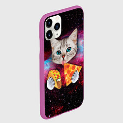 Чехол iPhone 11 Pro матовый Кот с едой, цвет: 3D-фиолетовый — фото 2